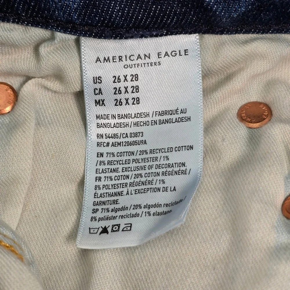 American Eagle‎ Airflex+ Slim Jeans Womens 26x28 Dark Wash Blue Denim